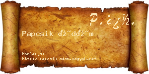 Papcsik Ádám névjegykártya