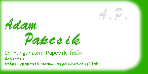 adam papcsik business card